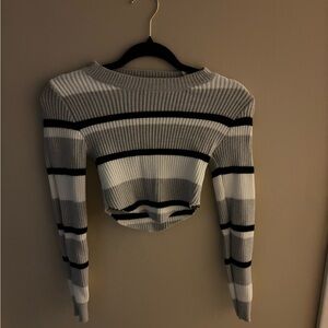 shein| black,gray,white| long sleeved sweater.